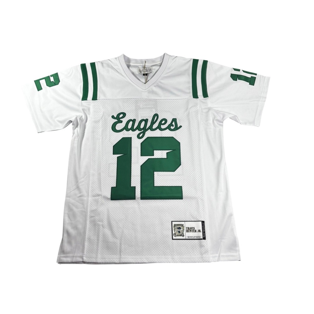 Authentic Classics Travis Hunter Collins Eagles Jersey White Green 12 Large NEW